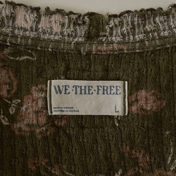 Free People Olive Floral Long Sleeve Top - Picture 5 of 15